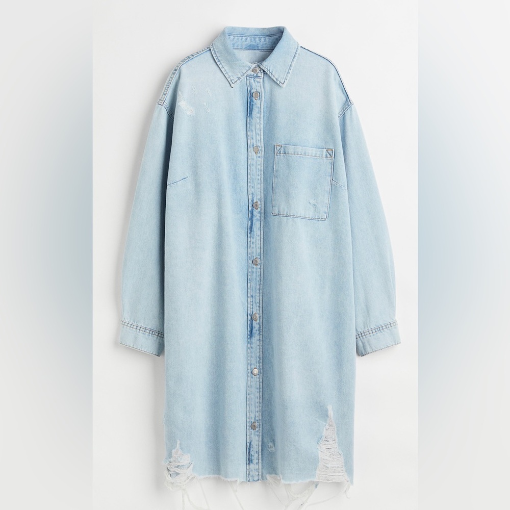 H&M denim shirt dress